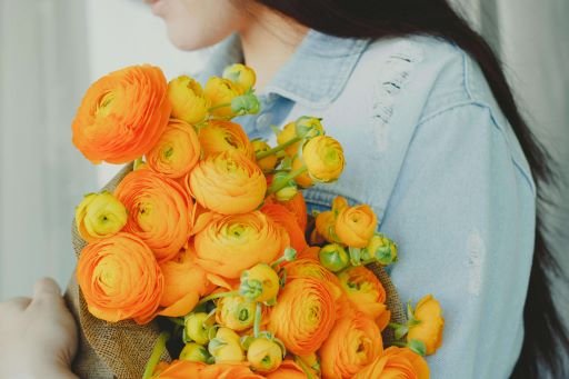 A bouquet holding by a girl.